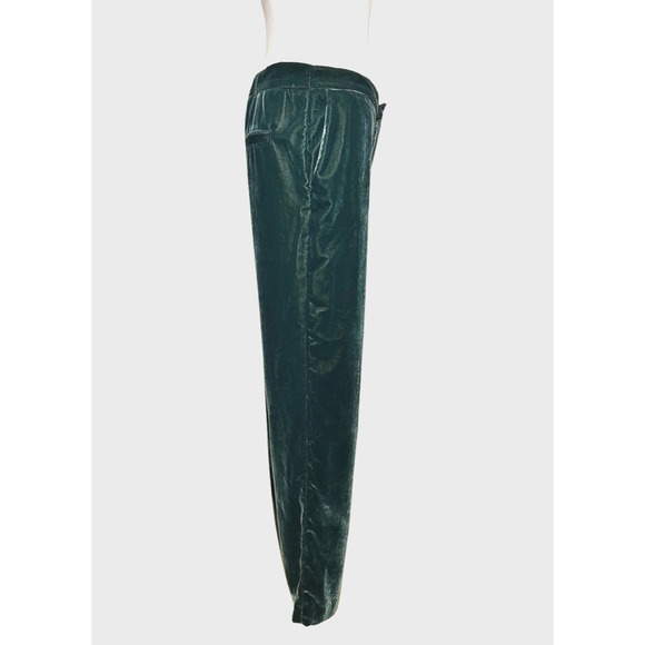 A New Day Green Velvet High Rise Straight Leg Dress Pants Size 6 Holiday - Picture 2 of 8